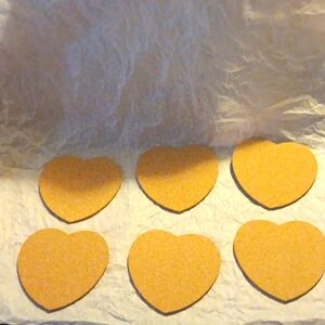 Heart Cork Coasters set of 6